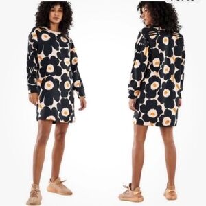 Adidas x merimekko Floral Print 3/4 Sleeve Dress sz xs